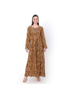 اشتري SMOKING DESIGN WITH PRINTED AND BUTTONED RAYON ARABIC JALABIYA KAFTAN في الامارات