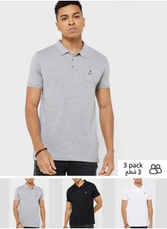 Buy Brave Soul Pack Of 3 Logo Polo Shirt in UAE