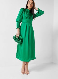 Buy Shirred Cuff Detail A-Line Dress in UAE