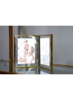 Buy Amelia Folding 2 x Photo Frame 29x19Cm Gold in UAE