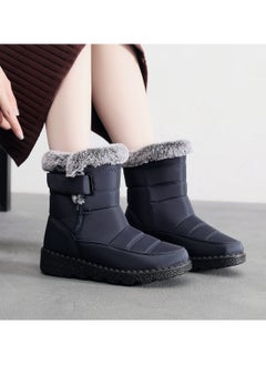 Buy Women's Medium High Top Anti Slip Cotton Shoes Blue in Saudi Arabia