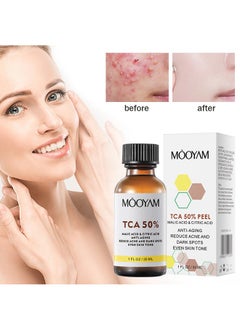 Buy TCA 50% Peel Malic Acid & Citric Acid，Citric Acid Peeling Serum, Professional Chemical Peel for Face, TCA 50% Peeling Solution, Chemical Exfolianting Facial Peel for Dark Skin, Dark Spots, Acne, Wrinkle in UAE