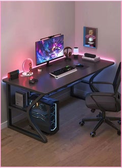 Buy Computer Desk Table Home Bedroom Desk Student Study Table Simple Storage Writing Desk Internet Celebrity E-Sports Table 120x60x75 (Black) in Saudi Arabia