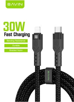 Buy iPhone Nylon Braided Charger Cable 1.2M USB C to Lightning Cable Fast Charging Power Delivery PD 30W 3A iPhone Cable for iPhone 14/14 Pro/14 Plus/14 Pro Max, iPad Pro, iPhone 8-13 All Series in UAE