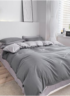 Buy 4 PCS Bedding Set Soft Cotton Easy Care Grey Luxury Set for Bedroom in Saudi Arabia