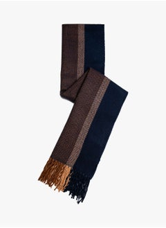 Buy Basic Long Scarf Tassel Detailed Multicolor in UAE