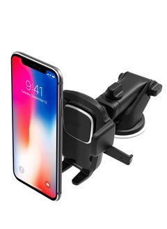 Buy Easy One Touch 4 Dash & Windshield Universal Car Mount Phone Holder Desk Stand for -iPhone, Samsung, Moto, Huawei, Nokia, LG, Smartphones, Black in UAE