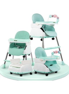 Buy Baybee Infant Toddler 4 in 1 Nora Convertible High Chair for Kids with Adjustable Height and Footrest, Baby Feeding Booster Seat with Tray,Wheels,Safety Belt & Cushion For 6 Months to 4 Years (Green) in Egypt