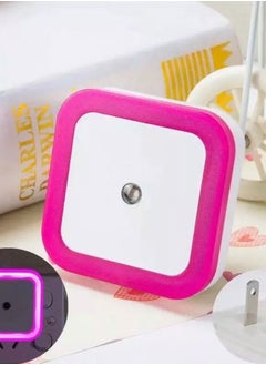 اشتري Sensor Night Light Plug-In Square Night Lamp Smart Dusk to Dawn Sensor Lamps Nightlight Energy Saving LED Sensor For Bedroom Toilets Stairs Corridors Children Kids Living Room (Pink) في الامارات