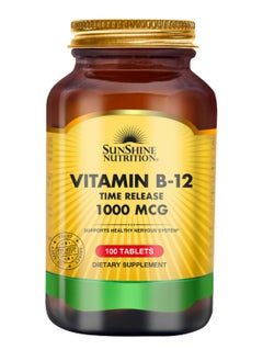 اشتري Vitamin B-12 Time Release 1000Mcg Dietary Supplement Supports Healthy Nervous System 100 Tablets في الامارات