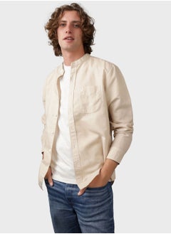 اشتري Essential Band Collar Regular Fit Button Up Shirt في الامارات