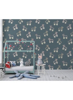 اشتري Christmas Seamless Pattern With Green Leaves Fabric Wallpaper Covers An Area ​​Up To 4.2Mx3M With Adhesive And Smoothing Tool في مصر