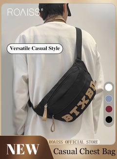 Buy Unisex Multifunctional Chest Bag Letter Print Design Simple and Fashionable Large Capacity Style Versatile and Suitable for Students Can be Worn as a Crossbody Bag or Waist Bag in UAE