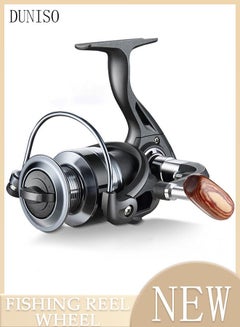 Buy Spinning Fishing Reel Wheel 5.2:1 Gear Ratio Full Metal Wear Resistant Anti-Slip with Wooden Handle Anti-Slip Wheel Grip for Seawater Freshwater-5000 in Saudi Arabia