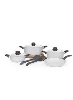 Buy Bister 9Pcs Granite Non-Stick Cookware Sets-White in Saudi Arabia