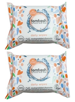 Buy Pack Of 2 Femfresh Intimate Feminine 25s Wipes in Saudi Arabia