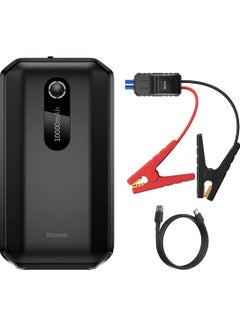 Buy Baseus Super Energy Air Car Jump Starter Built-in 10000mAh Power Bank 1000A Max Peak Current 12V Car Jump Starter (Up to 4.0L Gas, 2.5L Diesel Engines) Emergency Portable Phone Charger Black in Egypt