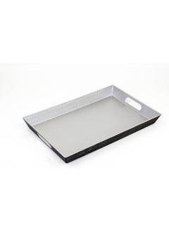 Buy Leather Design Pp Serving Tray-Grey 29X47Cm in UAE