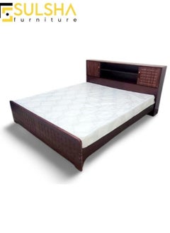 Buy Modern Wooden Bed Double Size 120x190 With Medical Mattress in UAE