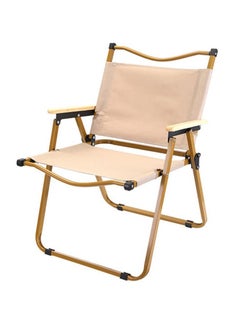 اشتري كرسي قابل للطي للاستخدام الخارجي مناسب للتخييم على الشاطئ والنزهات والصيد البري باللون البيج في الامارات