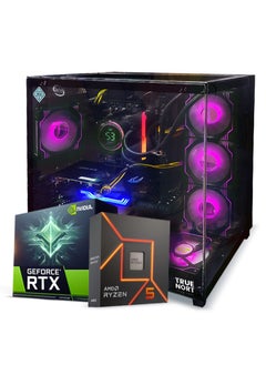 Buy True Nort Gaming PC, AMD Ryzen 5-7600X,RTX 4060 , 32GB RAM, 1TB SSD, Liquid Cooler 360 mm, Window 11 Pro, Black Case in UAE