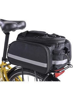 اشتري Bike Rear Rack Bag, Bike Trunk Bag, Waterproof 27l Luggage Bicycle Rack Rear Carrier Bag with Rain Cover, Traveling, Commuting, Camping and Outdoor في السعودية