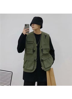 اشتري Autumn Thin Japanese Multi-Pocket Tactical Vest Casual Streetwear Sleeveless Top2003 Green 2003 Green في الامارات