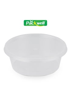 Buy Microwave Container with Lid- PWRP1951 250 ml, Round Shaped Bowl, Pack of 5 BPA-Free, Food grade and Hygienic Perfect for Packing, Storing, Iftar Kit Distribution, etc. White in UAE