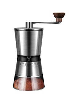 Buy Manual Coffee Bean Grinder Stainless Steel with Ceramic Burrs 8 Adjustable Setting Portable Mill Faster Grinding Efficiency Durable Vintage Hand Crank Mill for Office Home Camping in Saudi Arabia