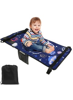 اشتري Kids Toddler Airplane Travel Bed, Breathable Airplane Seat Extender Footrest, Colorful Starry Sky Flight Sleeping Bed Hammock, Baby Travel Essentials with Storage Bag في السعودية