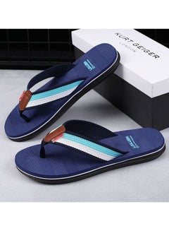 Buy Men New Non Slip Clip Foot Flip-flops Casual Beach Slippers Blue in UAE