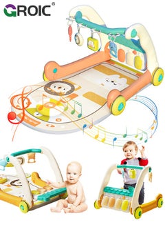 Buy 3 in 1 Baby Play Mat Baby Gym, Floor Activity Center and Infant Baby Walker, Music & Lighting, Educational Toys Toddler Push Walker, Play Piano Tummy Time, Infant Learning Sensory Play Mat in Saudi Arabia