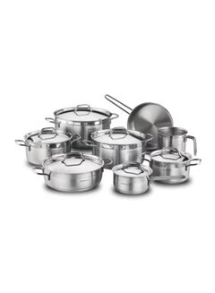 Buy Korkmaz Alfa steel cookware set consisting of 14 pieces in Saudi Arabia