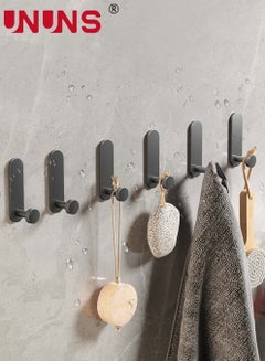 Buy 6-Piece Self Adhesive Hook,Gun Grey Towel Hooks Stick On Bathroom Or Kitchen,Space Aluminum,Wall Hooks Self Adhesive Hooks in Saudi Arabia