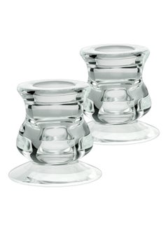 Buy 2Pcs Clear Glass Candle Holders for Taper Candles, Candlestick Wedding Table Window Holiday Restaurant Decorations Fits 1/2" 2/3" 3/4" 4/5" 7/8" Tapers in Saudi Arabia