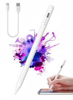 Buy Universal Active Stylus Pen Compatible with iPad/iPhone/Samsung/Lenovo/Xiaomi and Other iOS/Android Smartphone and Tablet Devices Tablet Pen, White in UAE