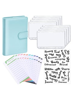 اشتري 23Pcs A6 PU Leather Notebook Binder Budget Planner, with with 8 PCS A6 Binder Pockets, 12 Expense Budget Sheets, 2 Sheets Sticker Label (Black) في الامارات