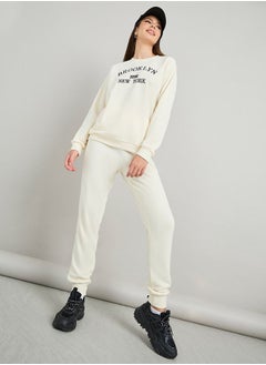 Buy Embroidered Slogan Sweatshirt & Jogger Co-Ords in Saudi Arabia