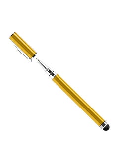 Buy 2 In 1 Ball Point Capacitive Screen Stylus Touch Pen With Cover Gold in Saudi Arabia