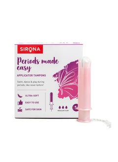 Buy Sirona Regular Flow Tampons with Applicator - 16 Pieces | Made in Europe | Ultra Soft & Comfortable | Highly Absorbent | BPA Free | FDA Approved in UAE