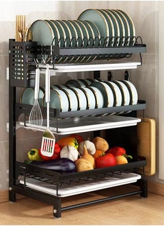 اشتري Stainless Steel Kitchen Dish Rack, Dish Drainer for Plates, Bowls, Cups, Cutting Boards, Utensils & Knife, Heavy Duty Rust-Resistant Plate Rack with Removable Trays, Space Saving Cutlery Drying Rack في الامارات