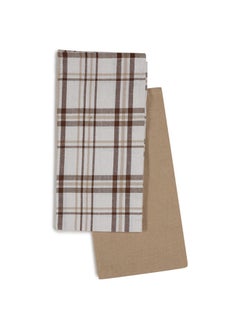 Buy Stripe & Solid Blue Kitchen Towel in UAE