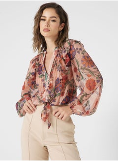 Buy Floral Print Halter Neck Top in UAE