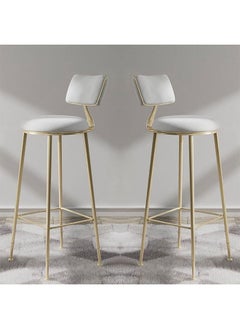 Buy Bar Stool with Back,Counter Stools Bar Chairs with Sturdy Steel Framefor Dining Room,Kitchen,Party(Grey 2PCS) in Saudi Arabia