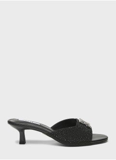 Buy Logo Detailed Single Strap Low Heel Sandals in Saudi Arabia