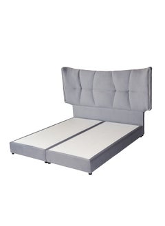 Buy Al Malk | Velvet Bed Frame - Grey in Saudi Arabia