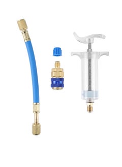 اشتري Oil and Dye Injectors Kit, 30ml/1 Oz Hand Push Compressor, Manual AC Oil Dye Injector with Quick Coupler, 1/4 SAE Connector Car HVAC Compressor, Oil Dye Injector Refrigerant Tool في السعودية