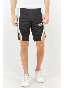 اشتري Men Regular Fit  Pull On Basketball Shorts, Black and Grey في السعودية