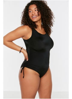 Buy Black Drawstring Detailed Swimsuit with Slimming Effect TBBSS22MA0306 in Egypt