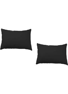 اشتري Soft Plain Pillow Black Size 50 * 75 Cm 2 Pieces في السعودية